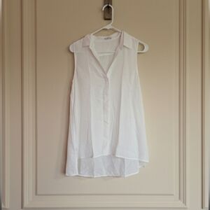 Equipment Femme Slim  Sleeveless Silk Shirt Size XS
